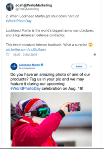 Lockheed Martin sosyal medya krizi