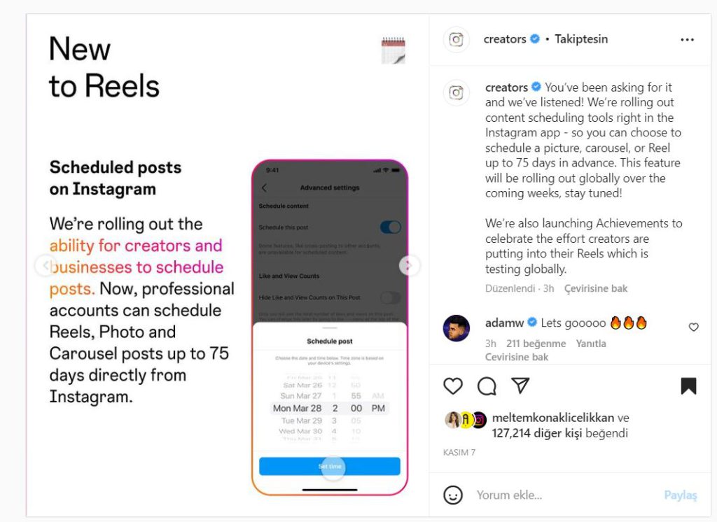 Instagram İçerik planlama araçlarını doğrudan Instagram uygulamasında kullanıma sunuyor
