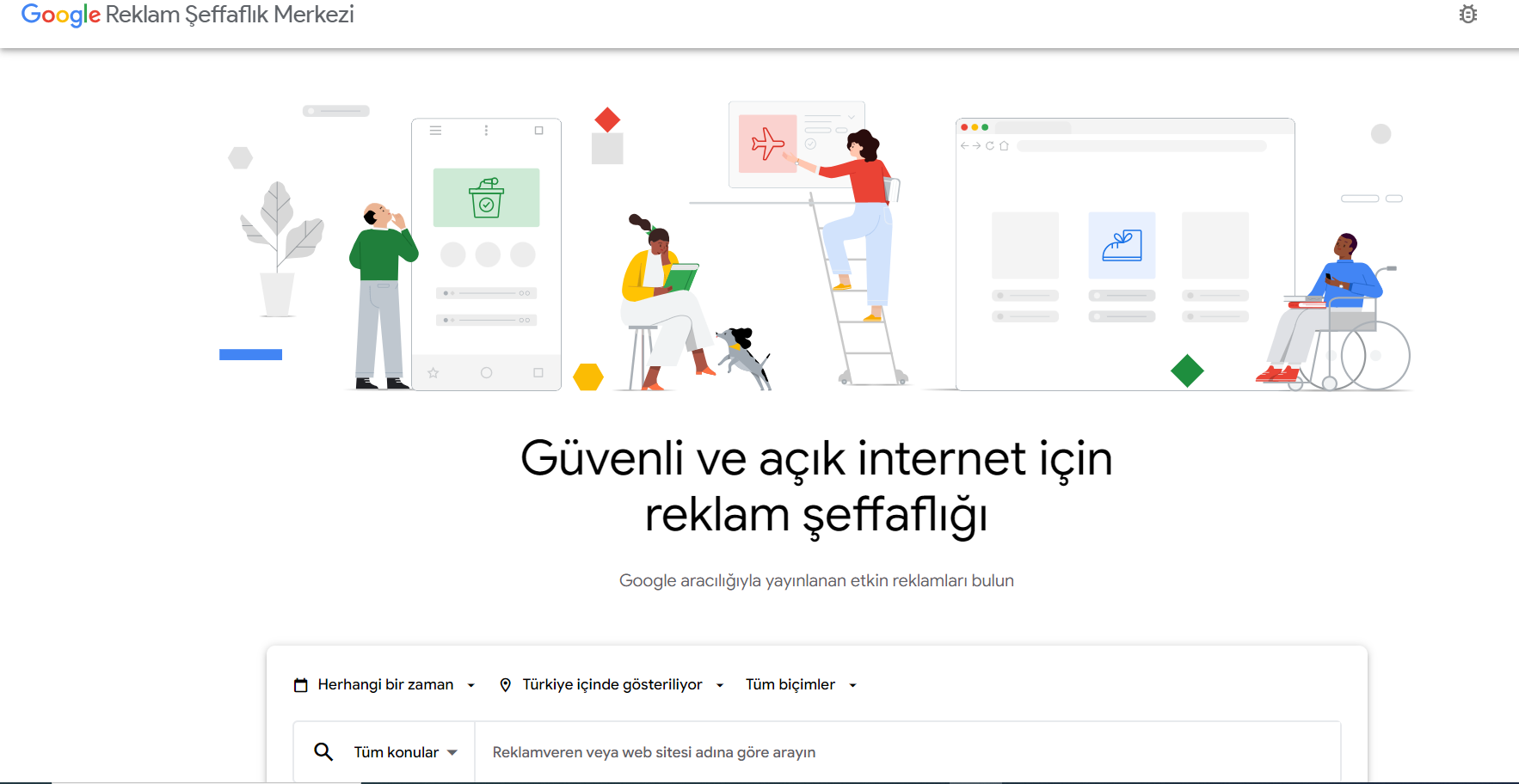 Google reklam şeffaflık merkezi. Rakiplerinizin reklamlarını inceleyin